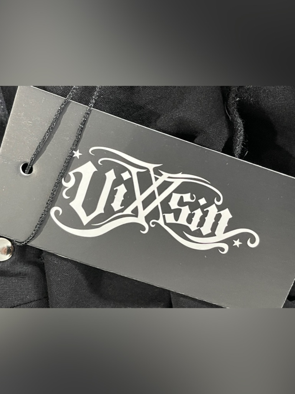 Vixxsin Black Cora Hooded Lace Up Goth Studded Sleeveless Midi Dress Dark Punk - Picture 10 of 14
